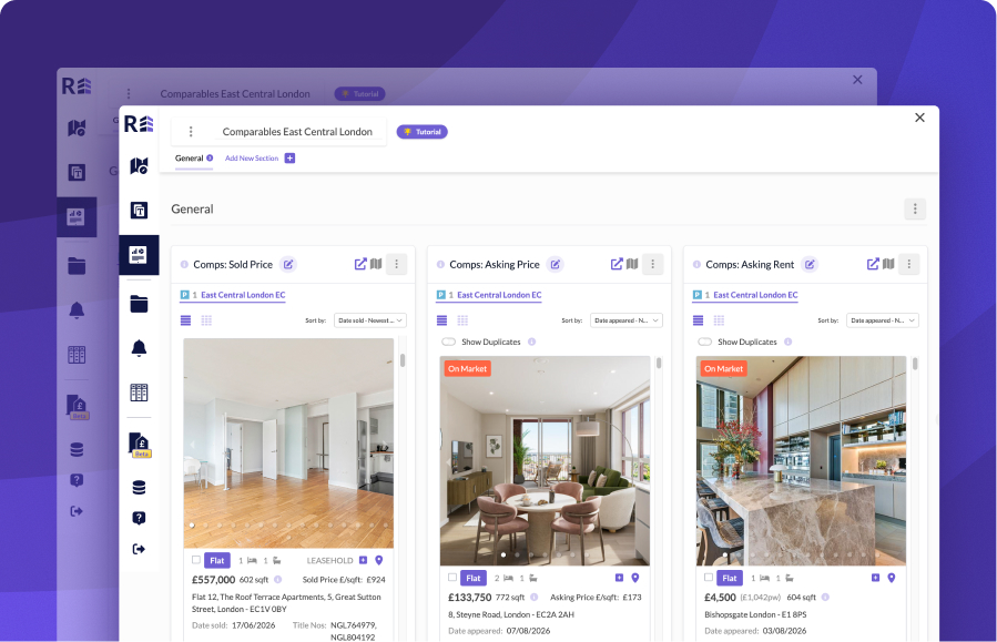 REalyse Core property research map with market analysis controls